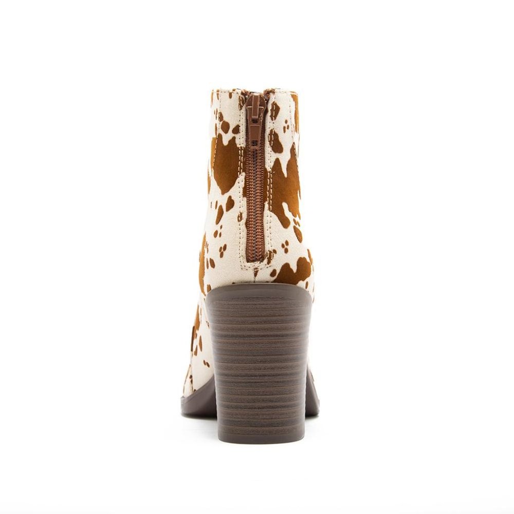 Brown Cow Printed Ankle Boots - Picture 6 of 7